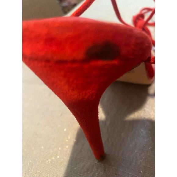 Women's Elizabet Lang Red Heels Size 8.5 - Picture 6 of 7